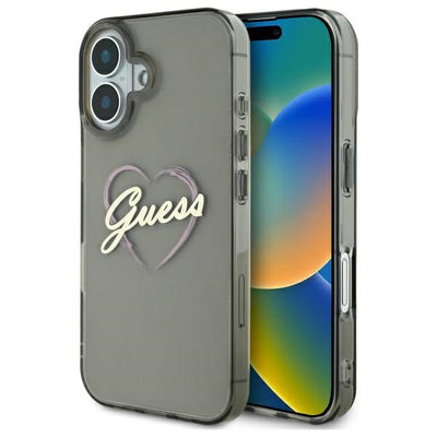 Husa Guess IML Heart iPhone 16 - Negru
