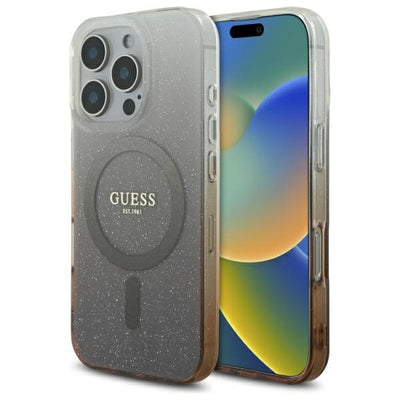 Husa Guess IML Glitter Gradient Magsafe iPhone 16 Pro - Maro
