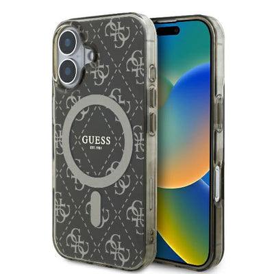 Husa Guess IML 4G Background Magsafe iPhone 16 - Maro