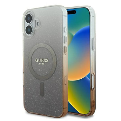 Husa Guess IML Glitter Gradient Magsafe iPhone 16 - Maro