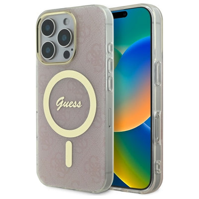 Husa Guess IML 4G Magsafe pentru iPhone 16 Pro Max - Roz