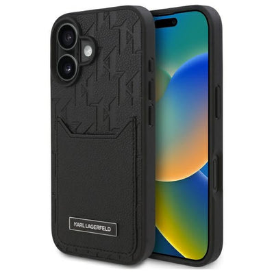 Husa Karl Lagerfeld Cardslots Monogram iPhone 16 - Negru