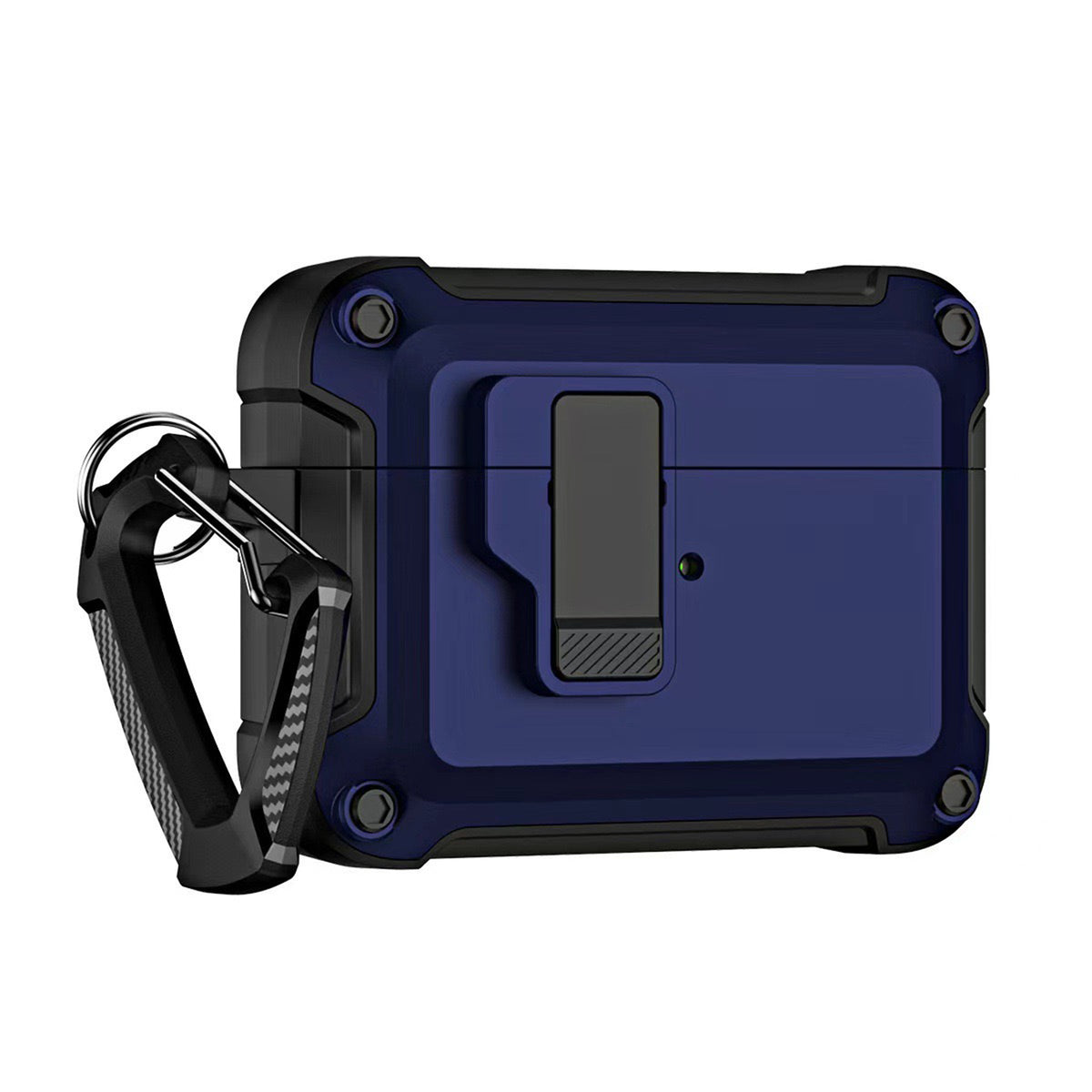 Husa AirPods 4 Pro Armor cu Carabiner - Albastru