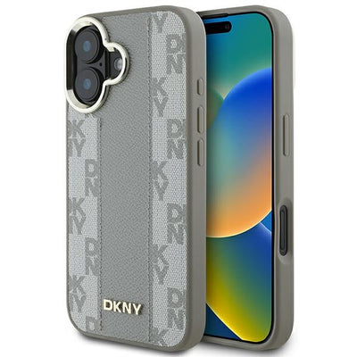 Husa Dkny Checkered Pattern Magsafe iPhone 16 - Bej