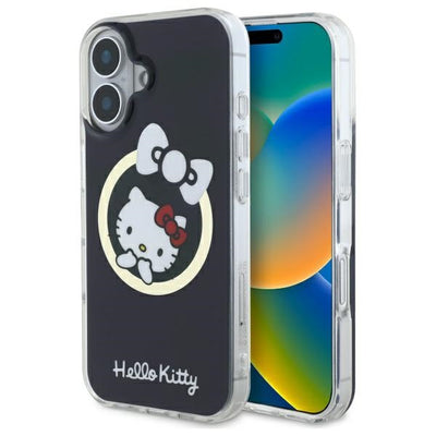 Husa Hello Kitty IML Fun Bow Magsafe iPhone 16 - Negru