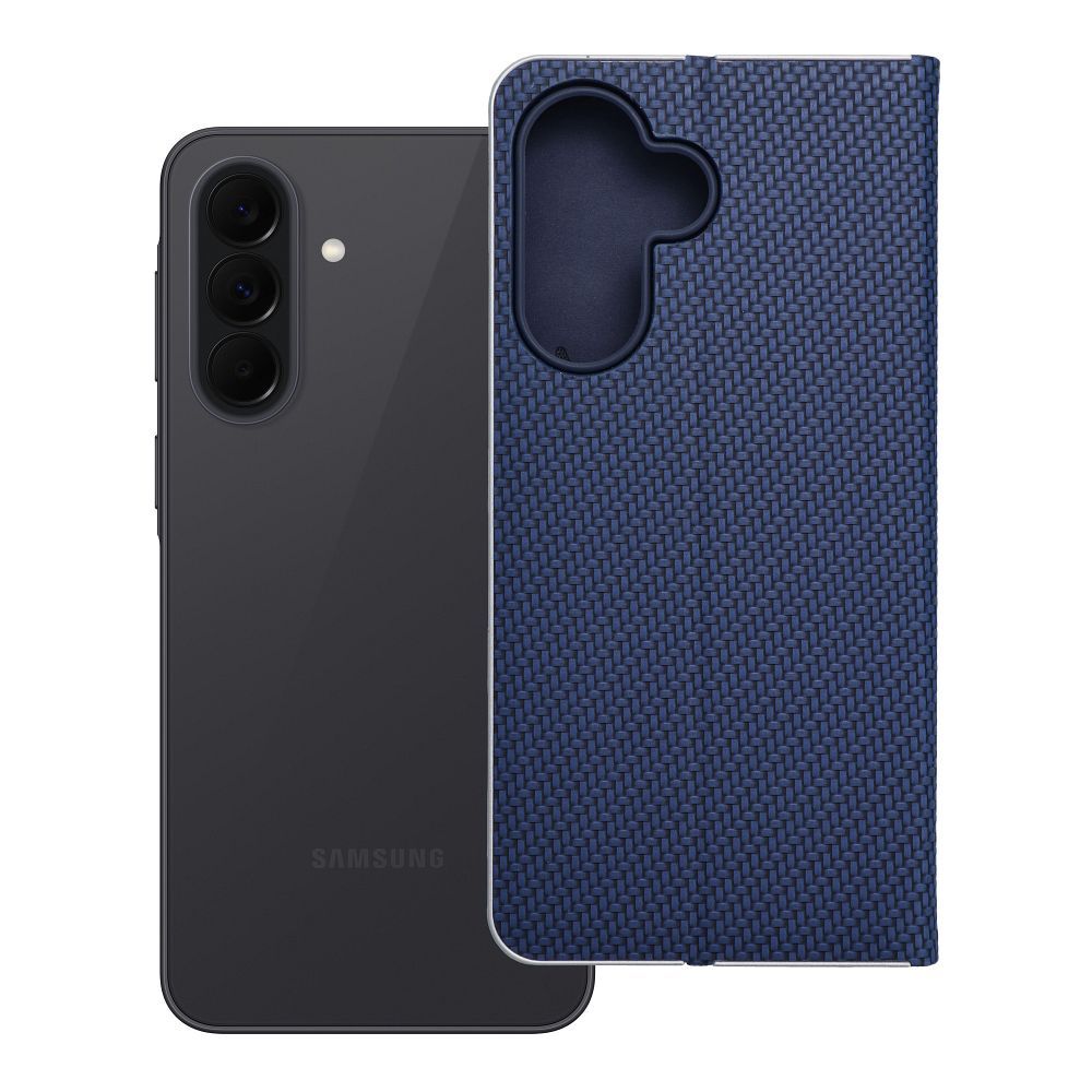 Husa Luna Book Carbon Flip pentru Samsung A37 5G Albastru