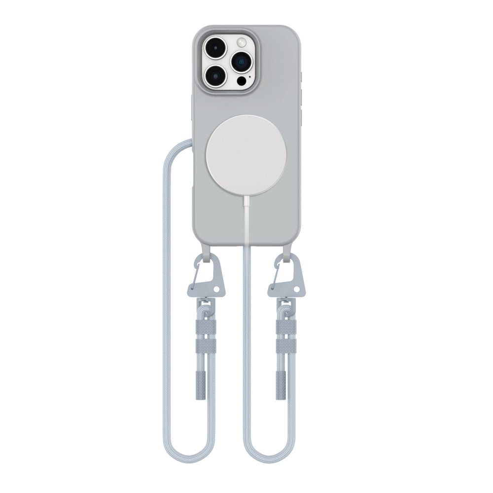 Husa Tech-protect Magnecklace Magsafe cu Lanyard pentru iPhone 16 Pro - Gri