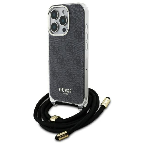 Husa Guess Crossbody Cord 4G Print pentru iPhone 16 Pro Max - Negru