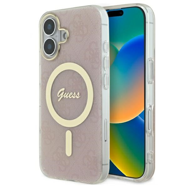 Husa Guess IML 4G Magsafe iPhone 16 Plus - Roz
