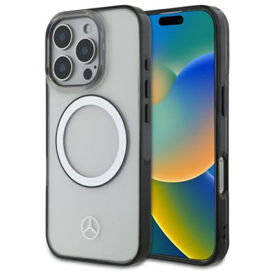 Husa Mercedes Printed Logo Magsafe pentru iPhone 16 Pro - Transparent