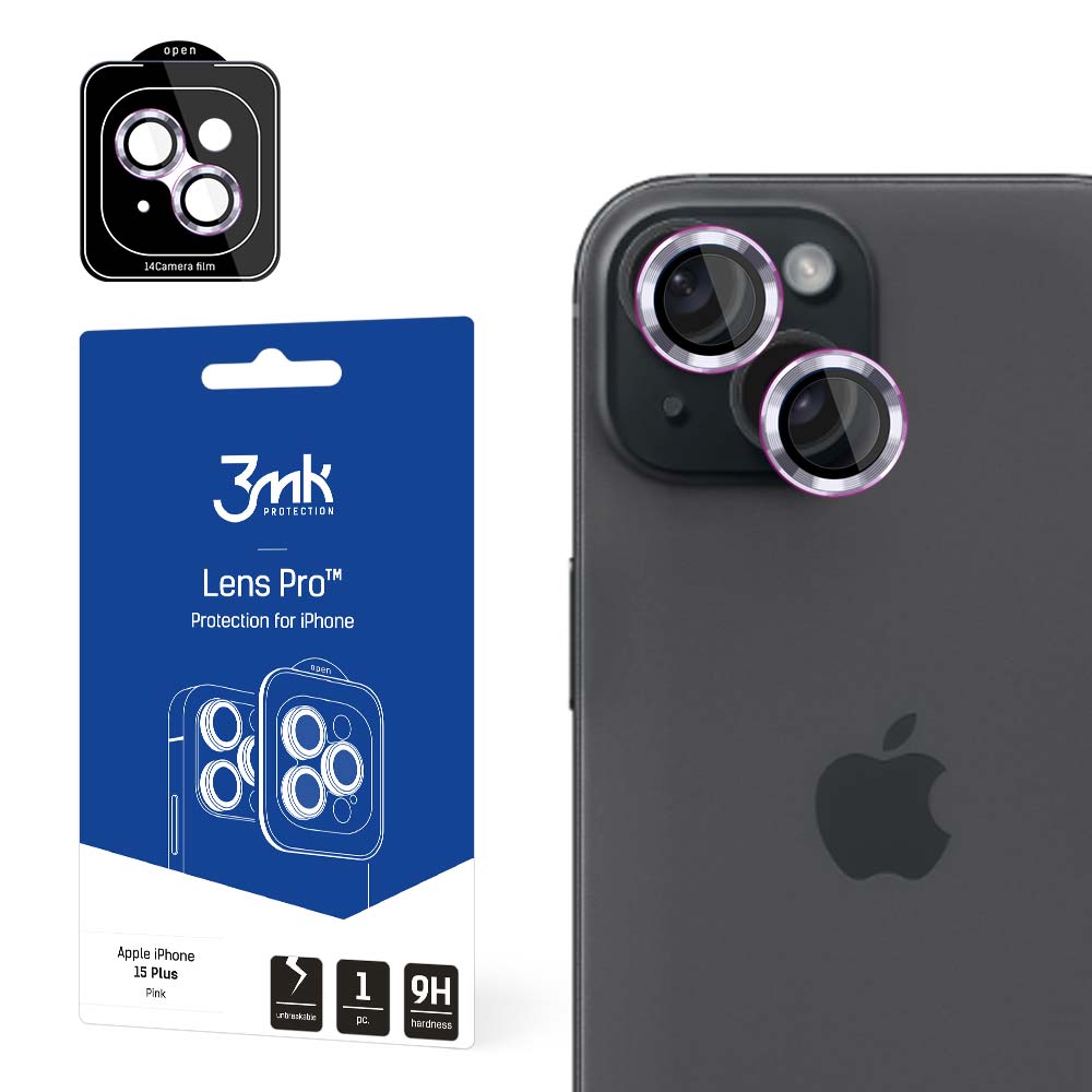 Folie Camera Husa 3mk lentila Protection Pro Roz pentru iPhone 15 Plus