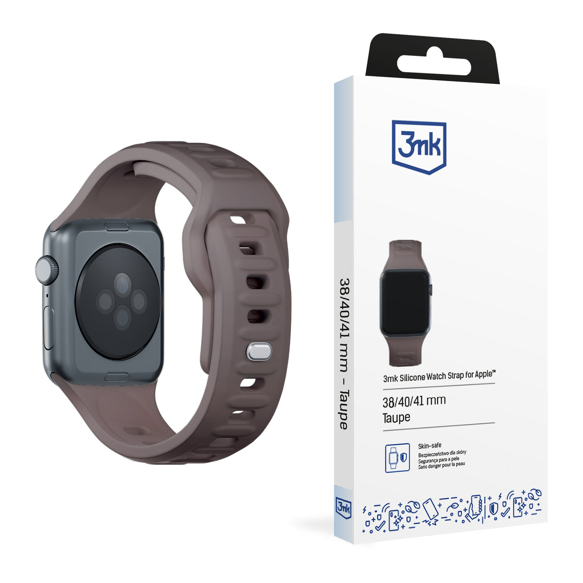 Curea 3mk Silicone pentru Apple Watch 38/40/41 Mm - Gri inchis