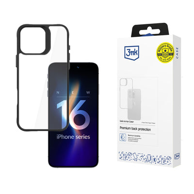 Husa 3mk Satin Armor + pentru iPhone 16 Pro Max - Transparent cu Negru Frame