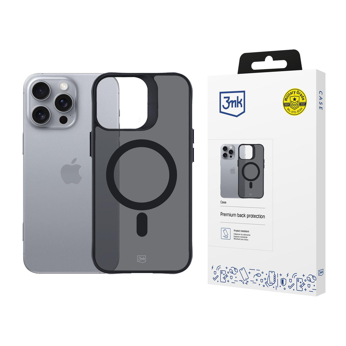 Husa 3mk Smoke Magcase cu Magsafe pentru iPhone 16 Pro Max - Semi-Transparent