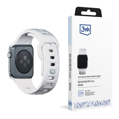Curea 3mk Silicone pentru Apple Watch 42 / 44 / 45 / 49 Mm - Alb