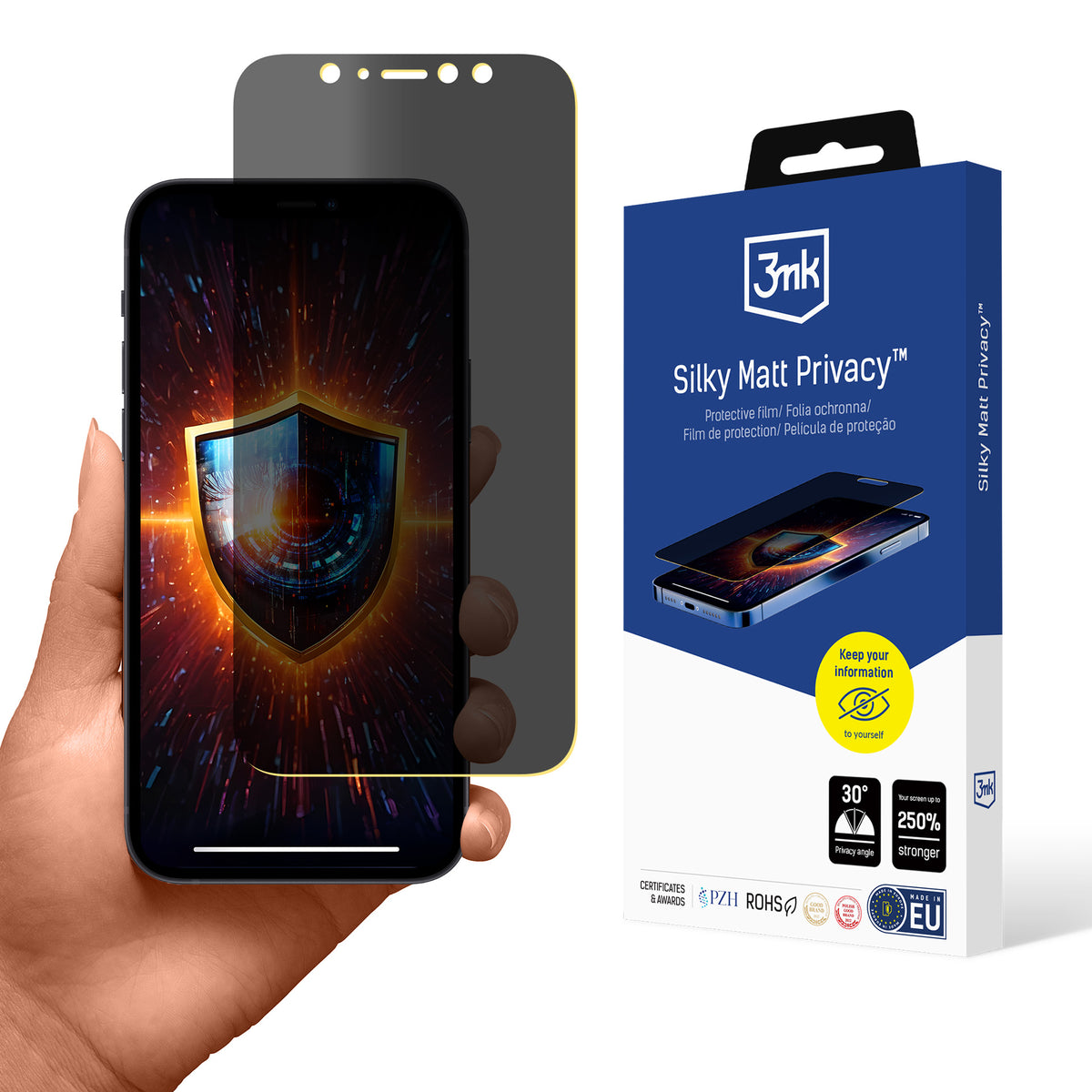 Folie Privacy protectie 3mk Silky Matt Privacy pentru Apple iPhone 12 Mini