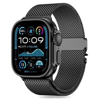 Curea Tech-protect Milano pentru Apple Watch 6 / 7 / 8 / 9 / 10 / SE / Ultra 1 / 2 (44 / 45 / 46 / 49 MM) - Negru