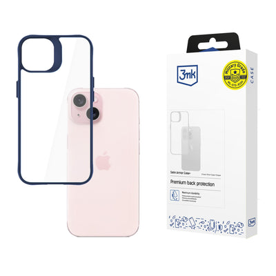 Husa 3mk Satin Armor + Albastru pentru Apple iPhone 15 - Transparent