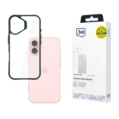 Husa 3mk Satin Armor + Verde pentru Apple iPhone 16 - Transparent
