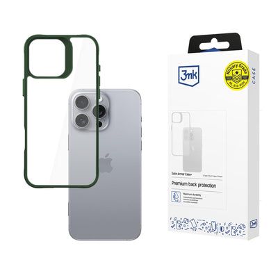 Husa 3mk Satin Armor + Verde pentru Apple iPhone 16 Pro Max - Transparent