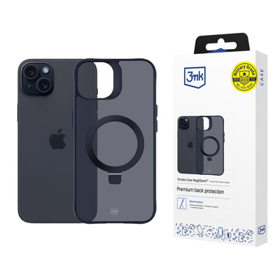 Husa 3mk Smoke Mag&Stand pentru Apple iPhone 15 Plus - Negru