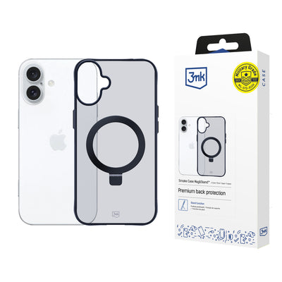 Husa 3mk Smoke Mag&Stand pentru Apple iPhone 16 Plus - Transparent