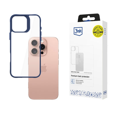 Husa 3mk Satin Armor + Albastru pentru Apple iPhone 16 Pro - Transparent