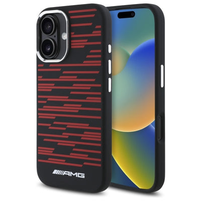 Husa AMG Silicone Graphics Magsafe pentru iPhone 16 - Negru
