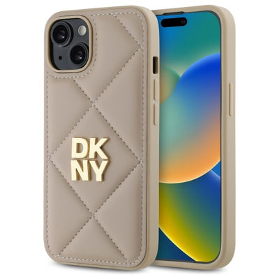Husa Dkny Quilted Stack Logo iPhone 14 - Bej