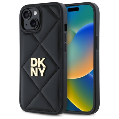 Husa Dkny Quilted Stack Logo iPhone 14 - Negru