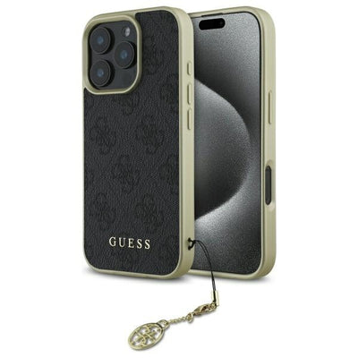 Husa Guess 4G Charms Collection pentru iPhone 16 Pro - Negru