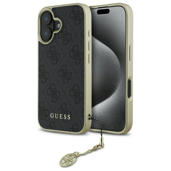 Husa Guess 4G Charms Collection pentru iPhone 16 Plus - Negru
