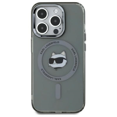 Husa Karl Lagerfeld iPhone 15 Pro Max 6.7" Negru/Negru Hardcase IML Metal Choupette Head Magsafe
