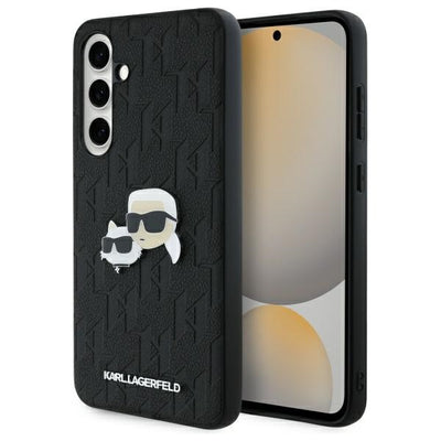 Husa Karl Lagerfeld Sam S24 FE S721 Negru/Negru Hardcase Monogram Karl&Chaoupette Head Pin