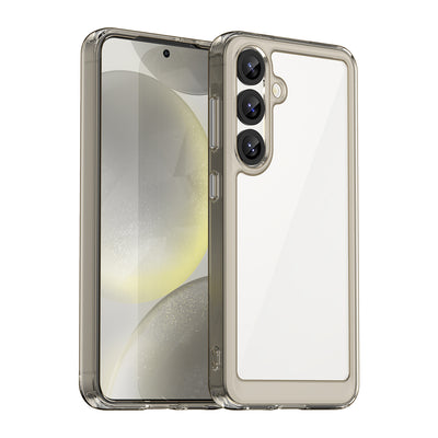 Husa Outer Space cu Gel Frame pentru Samsung Galaxy S25 - Transparent Negru