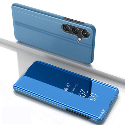 Husa Transparent View pentru Samsung Galaxy S25+ Cover cu Flip - Albastru
