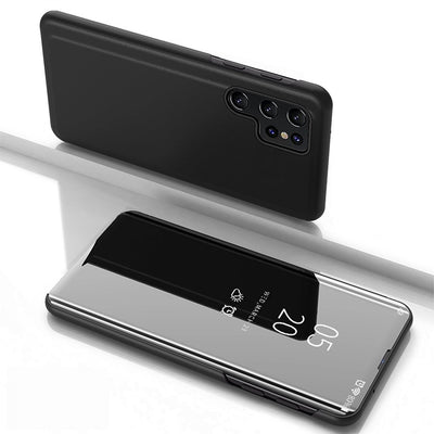 Husa Transparent View pentru Samsung Galaxy S25 Ultra Flip Cover - Negru