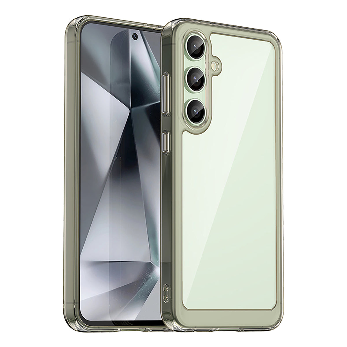 Husa Outer Space cu Gel Frame pentru Samsung Galaxy S24 FE - Transparent Negru