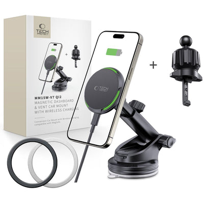 Suport auto Tech-protect Mm15w-v7 QI2 cu Inductive Incarcator - Negru