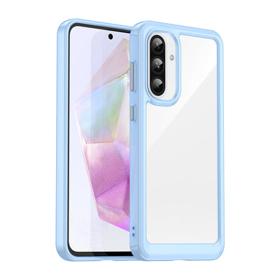 Husa Outer Space pentru Samsung Galaxy A56 Cover cu Flexible Frame - Albastru