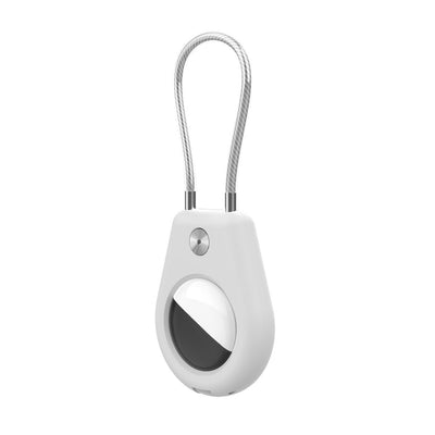 Husa Apple AirTag cu Steel Cablu - Alb