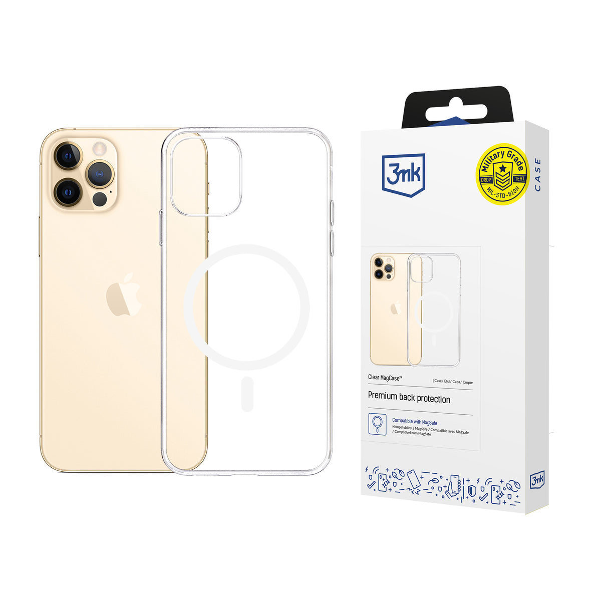 Husa 3mk Transparent Magcase pentru Apple iPhone 12 Pro Max - Transparent