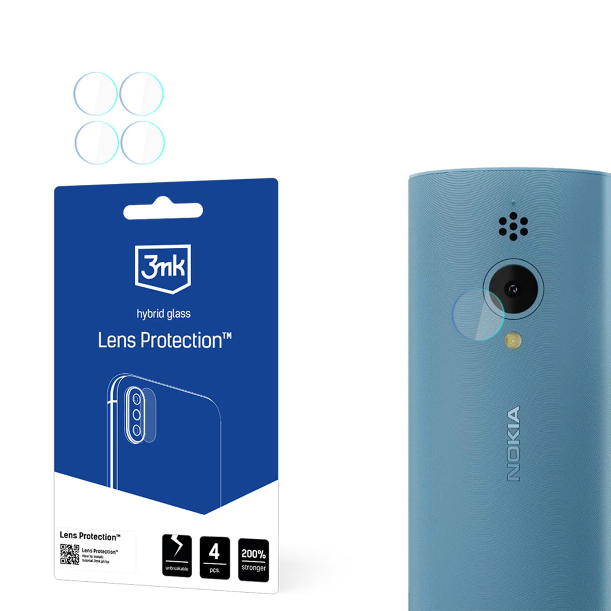 Folie Hybrid Camera 3mk Lens Protection pentru Nokia 150 2023