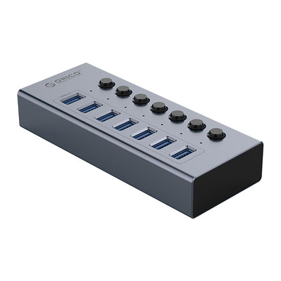 Cablu Orico Bt2u3-7ab Hub 7x Usb-a 3.0 cu Switches - Gri