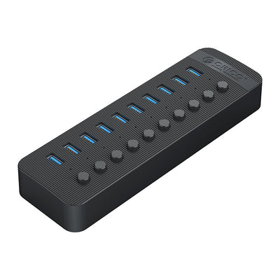 Cablu Orico Ct2u3-10ab 10x Usb-a 3.0 Hub cu Switches - Negru