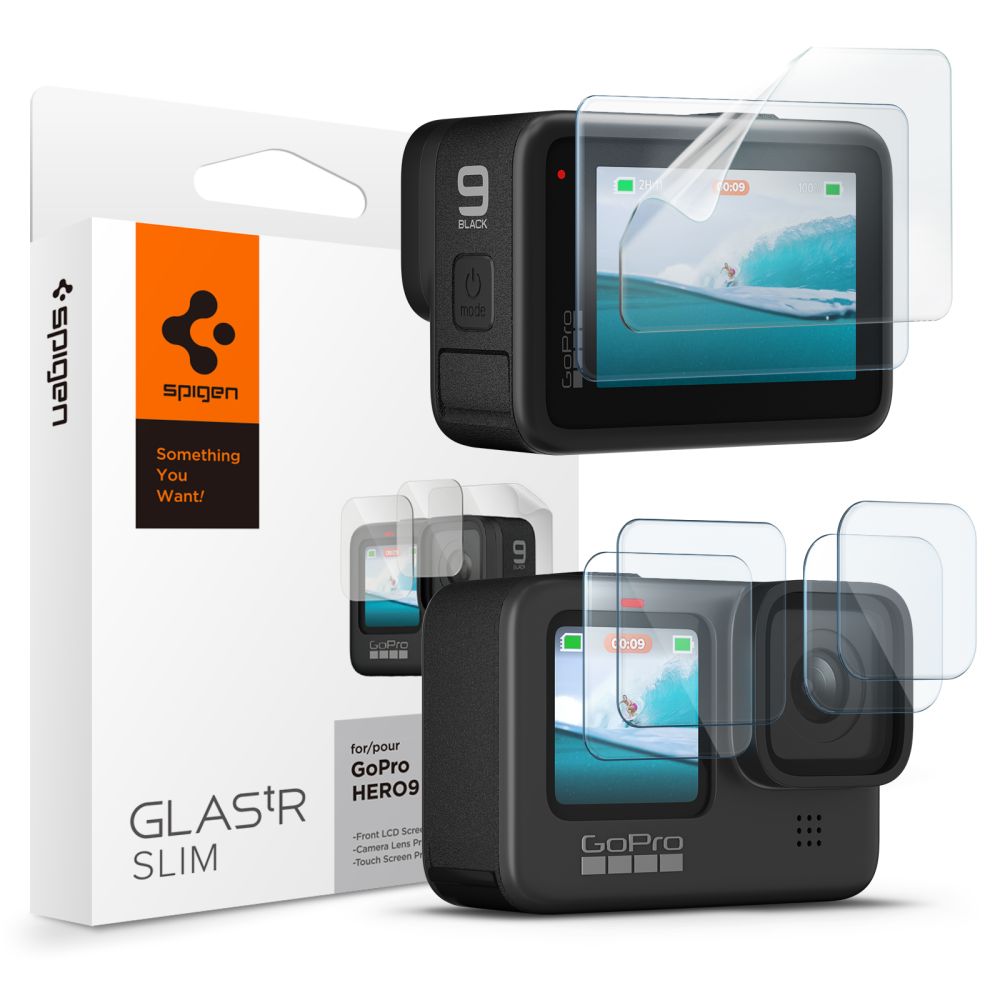 Folie Spigen Glass.tr Slim sticla + Film 2-Set pentru Gopro Hero 9 / 10 / 11 / 12 - Transparent