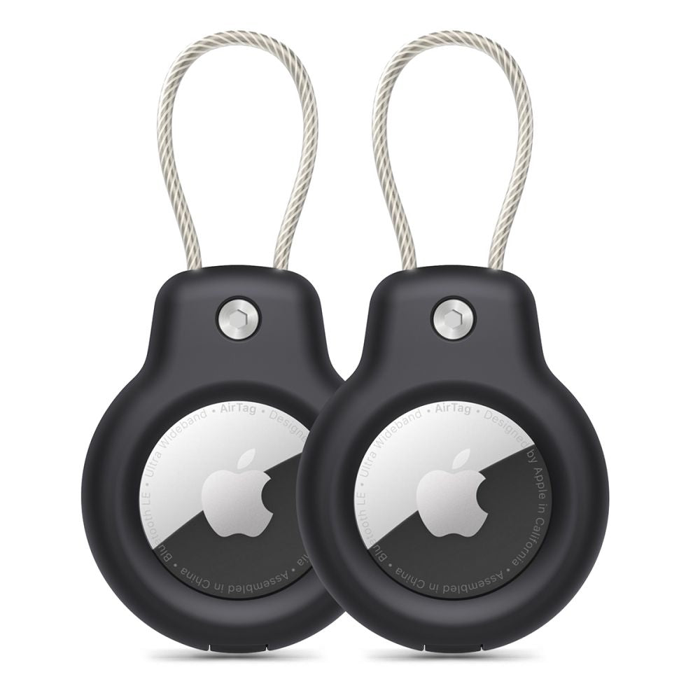 Husa Tech-protect Rough Vein 2-pack pentru Apple AirTag - Negru