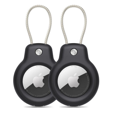 Husa Tech-protect Rough Vein 2-pack pentru Apple AirTag - Negru