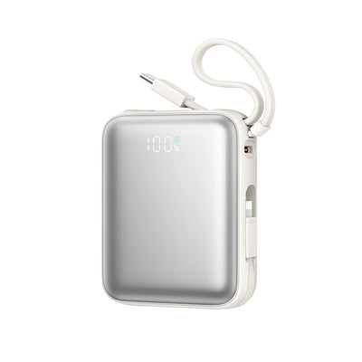 Cablu Joyroom 10000mAh 22.5W Acumulator extern cu Built-in Usb-c And Lightning - Alb
