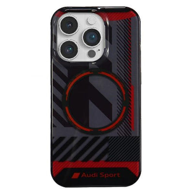 Husa Audi IML Sport Magsafe iPhone 14 Pro Max 6.7" Negru/Negru Hardcase Au-imlmip14pm-rsq/D2-bk